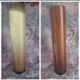 ​vase cylindrique vintage en opaline d'empoli – dégradé ambre et brun