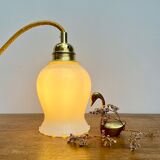 Vintage tulip hanging lamp in white opaline