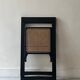 Folding designer chair in black wood and caning, Aldo Jacober 1970