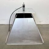 Large Silver Industrial Factory Pebdant Lamp, 1970s