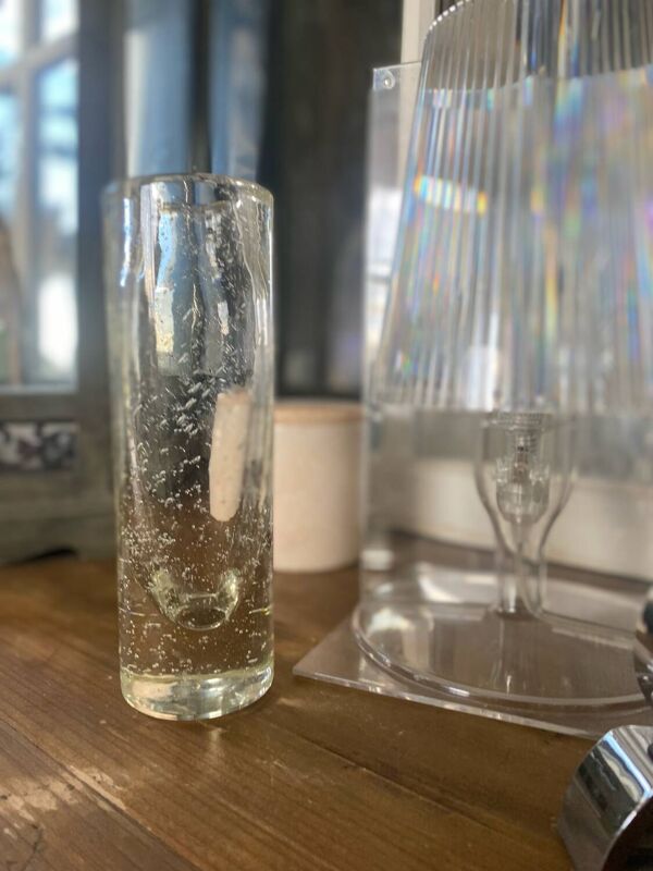 Vase vintage en verre bullé, 1970