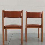 Elm and leather chairs, 80