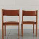 Chaises en orme et cuir, 80's