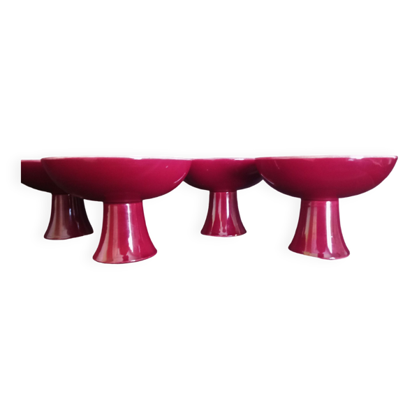 Lot de 4 coupes à pied en céramique de Sèvres