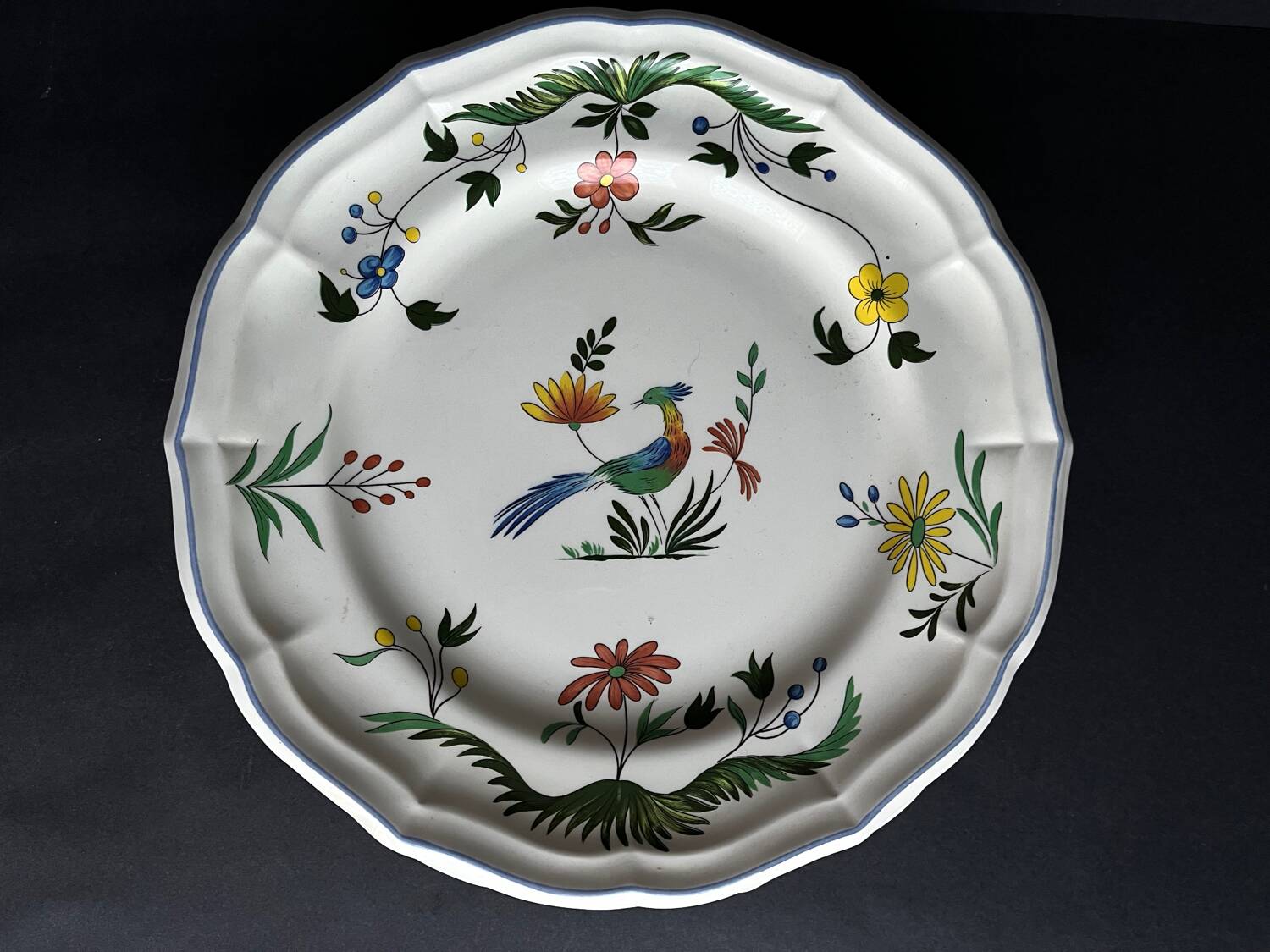 6 assiettes plates gien oiseaux de paradis