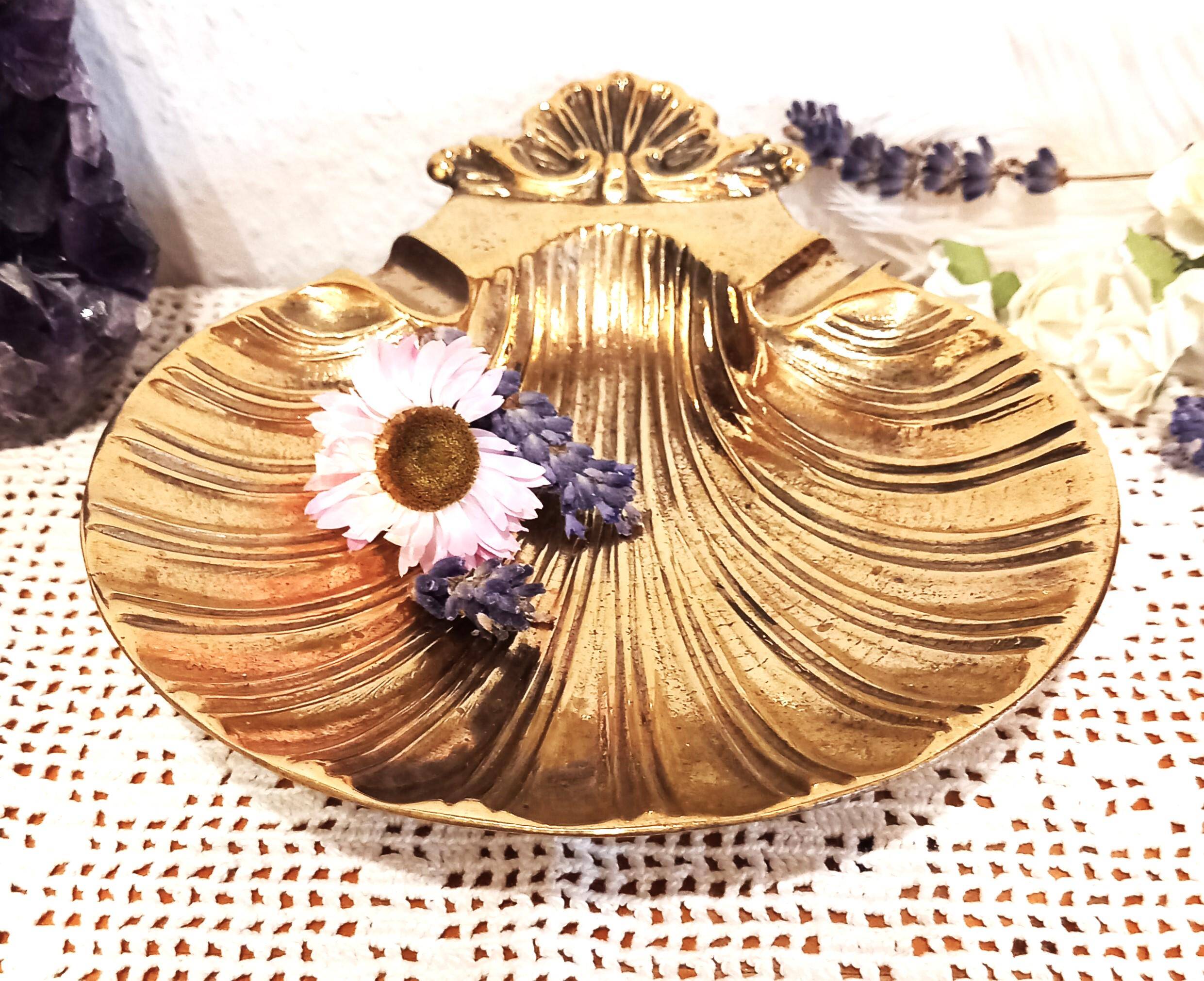 Solid brass scallop / pocket tray / ashtray/