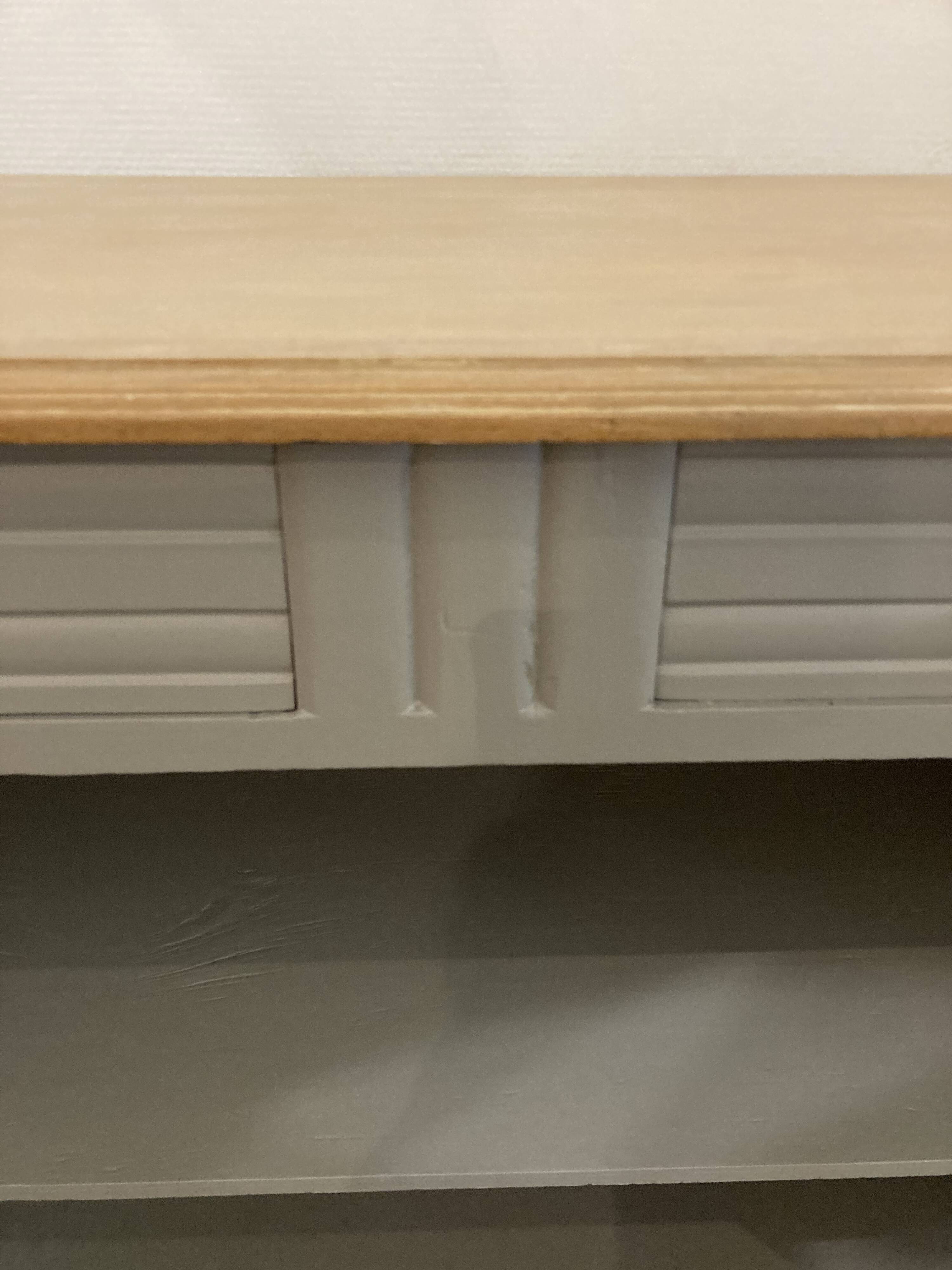 Ash Grey Art Deco Open Sideboard