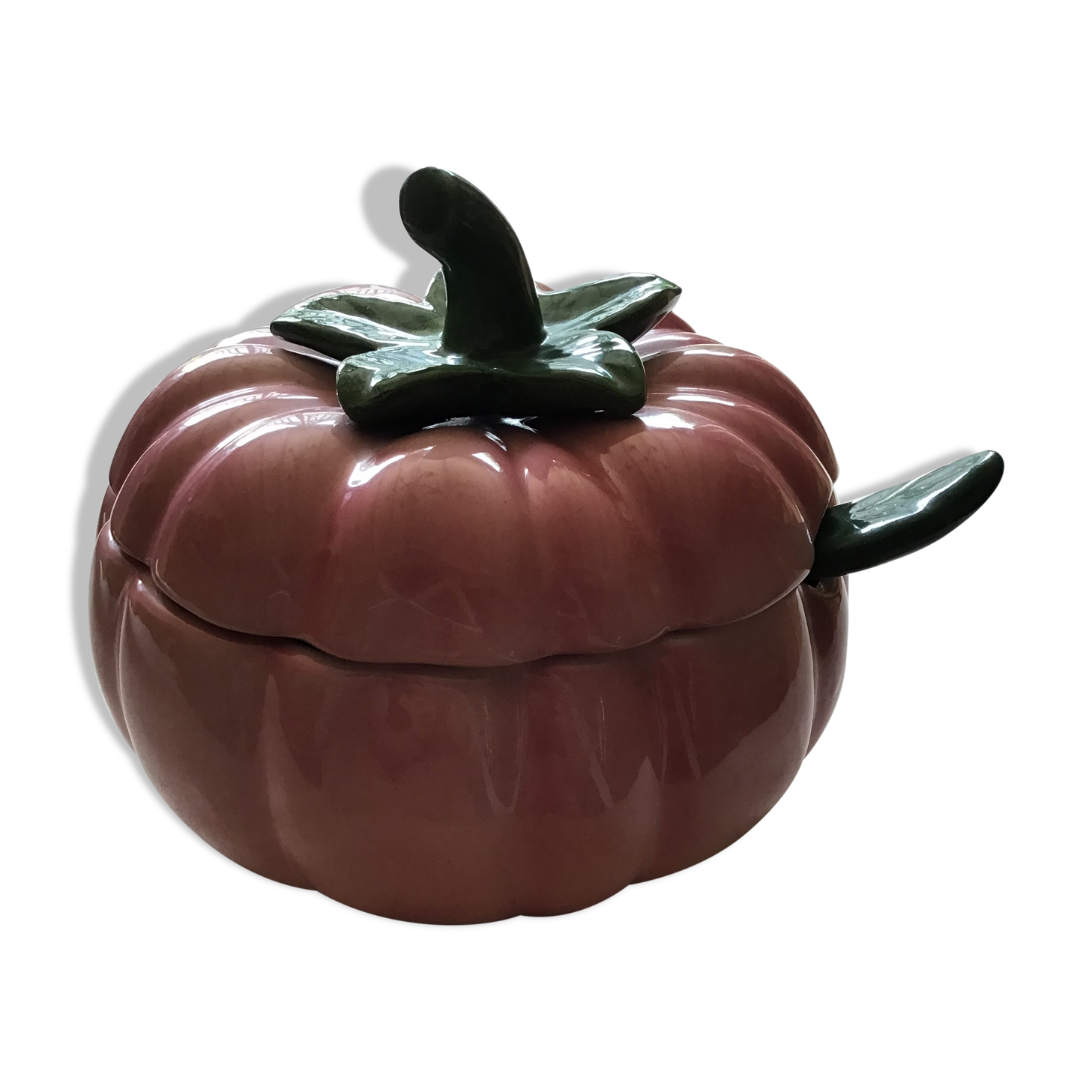 Soup slurry pink pumpkin with its ladle