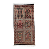 Vintage 1950s Persian Qum silk rug 72cm x 140cm