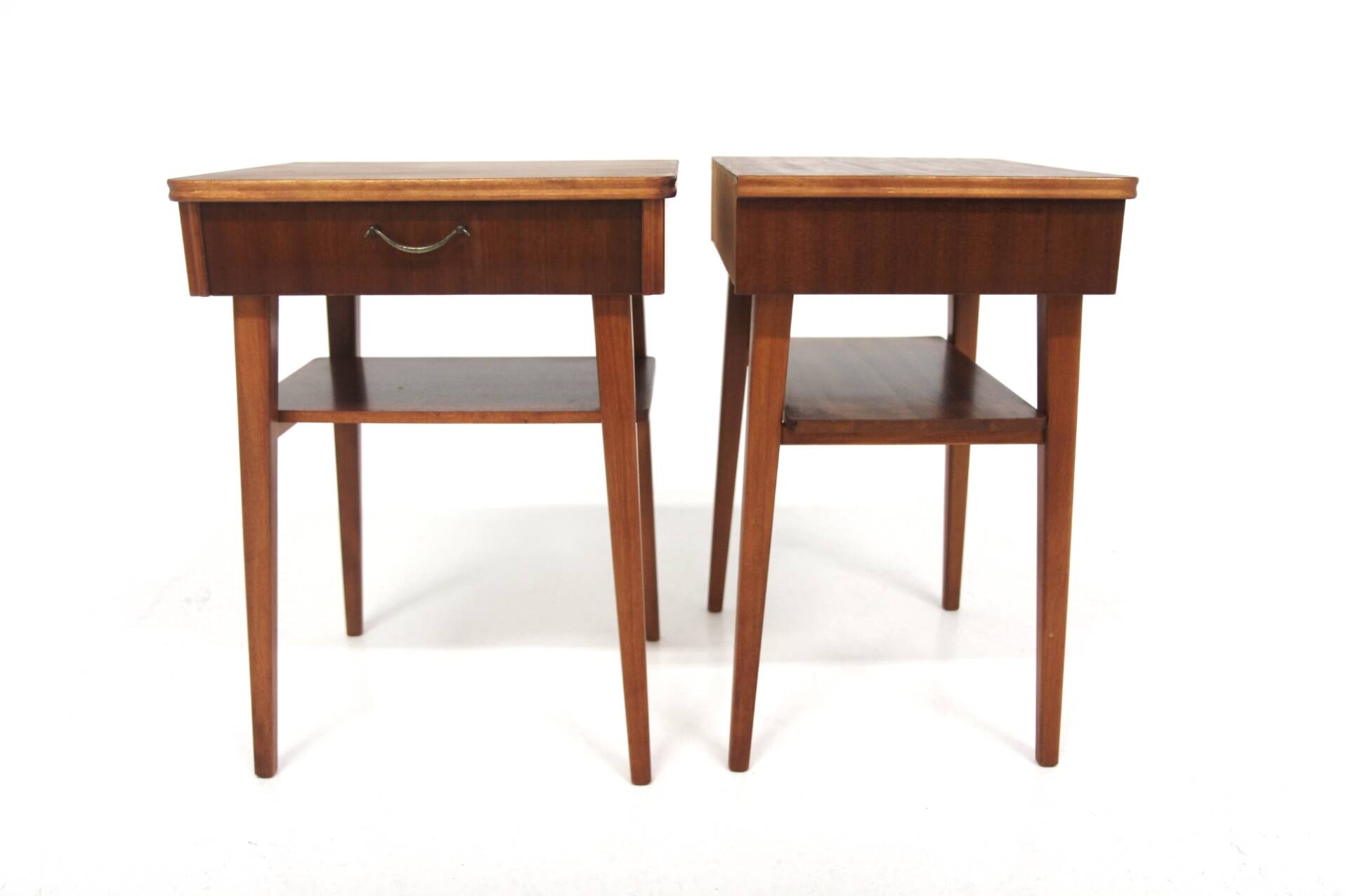 Set of 2 mahogany bedside tables, Sweden, 1950
