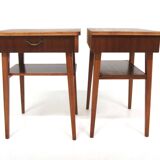 Set of 2 mahogany bedside tables, Sweden, 1950
