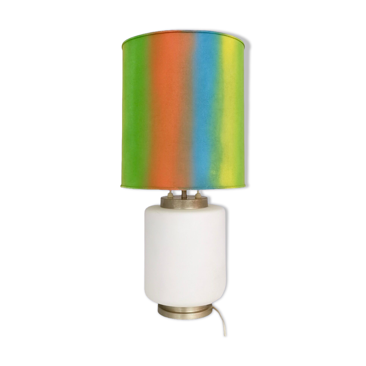 Vintage encased glass table lamp with three-lighting options, italy