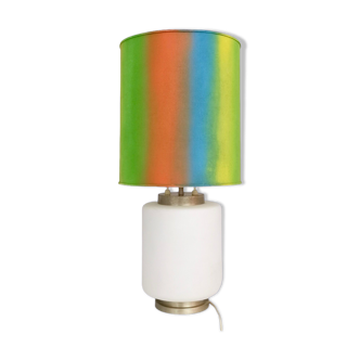 Vintage encased glass table lamp with three-lighting options, italy