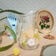 Carafe patterns flowers in glass -vintage