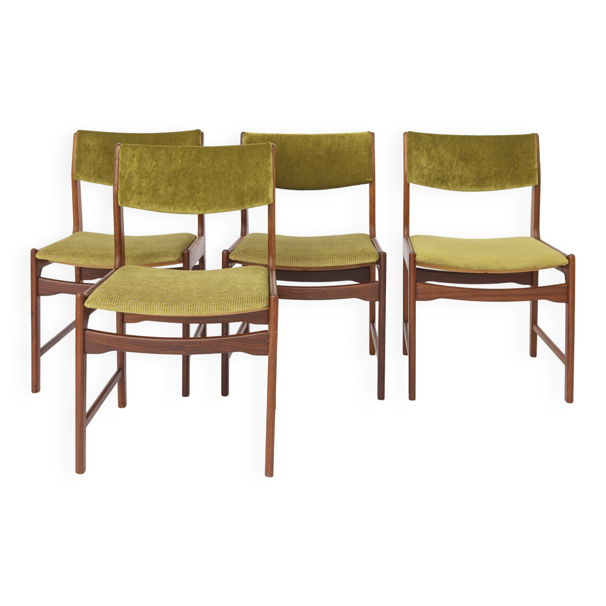 Vintage Teak Dining Chairs, Set of 4, Germany 1970s, Mid Century Modern
