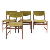 Vintage Teak Dining Chairs, Set of 4, Germany 1970s, Mid Century Modern