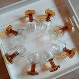8 vintage wine/water stemmed glasses