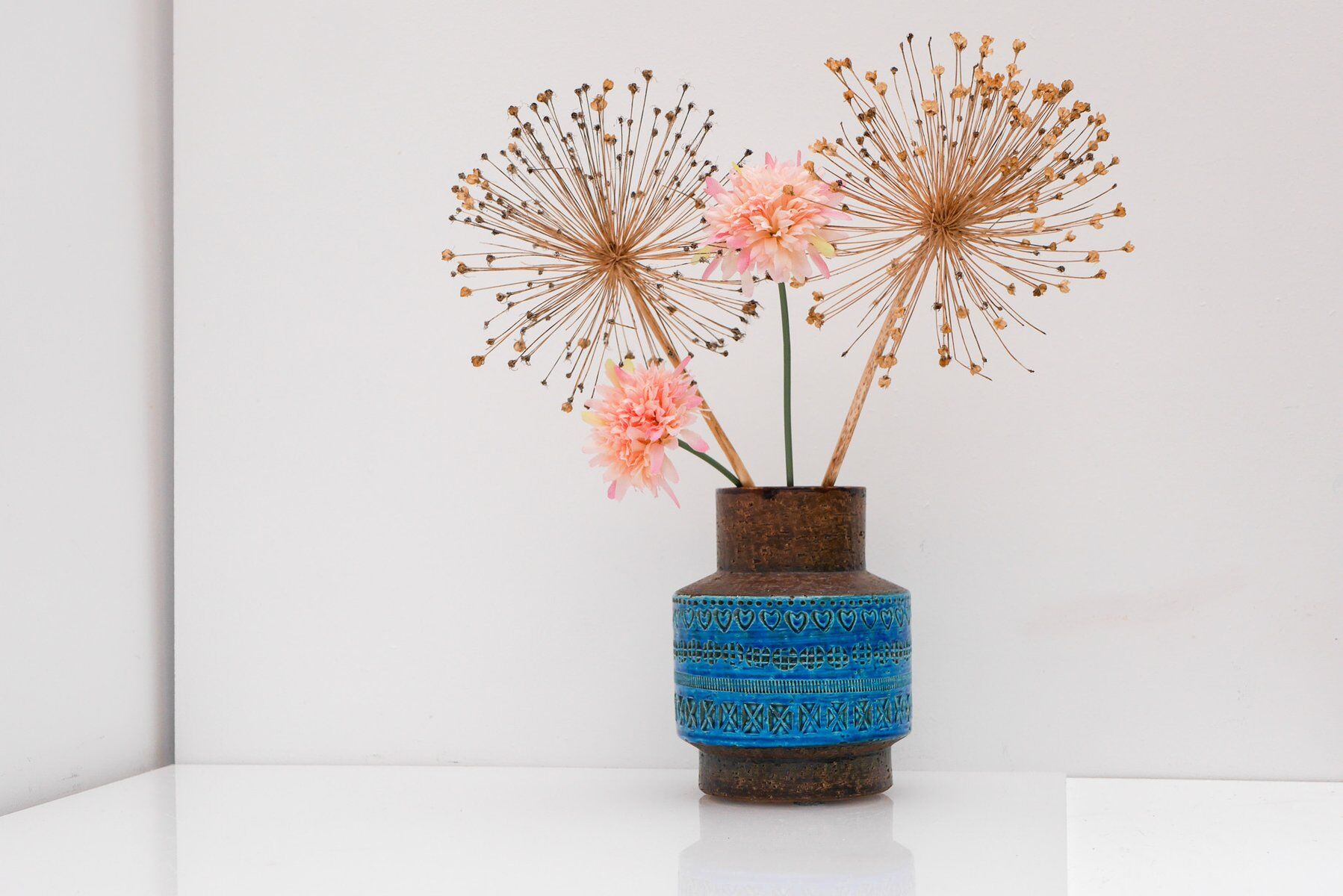 Vintage Rimini Blue Ceramic Vase by Aldo Londi for Bitossi, Italy, 1960s