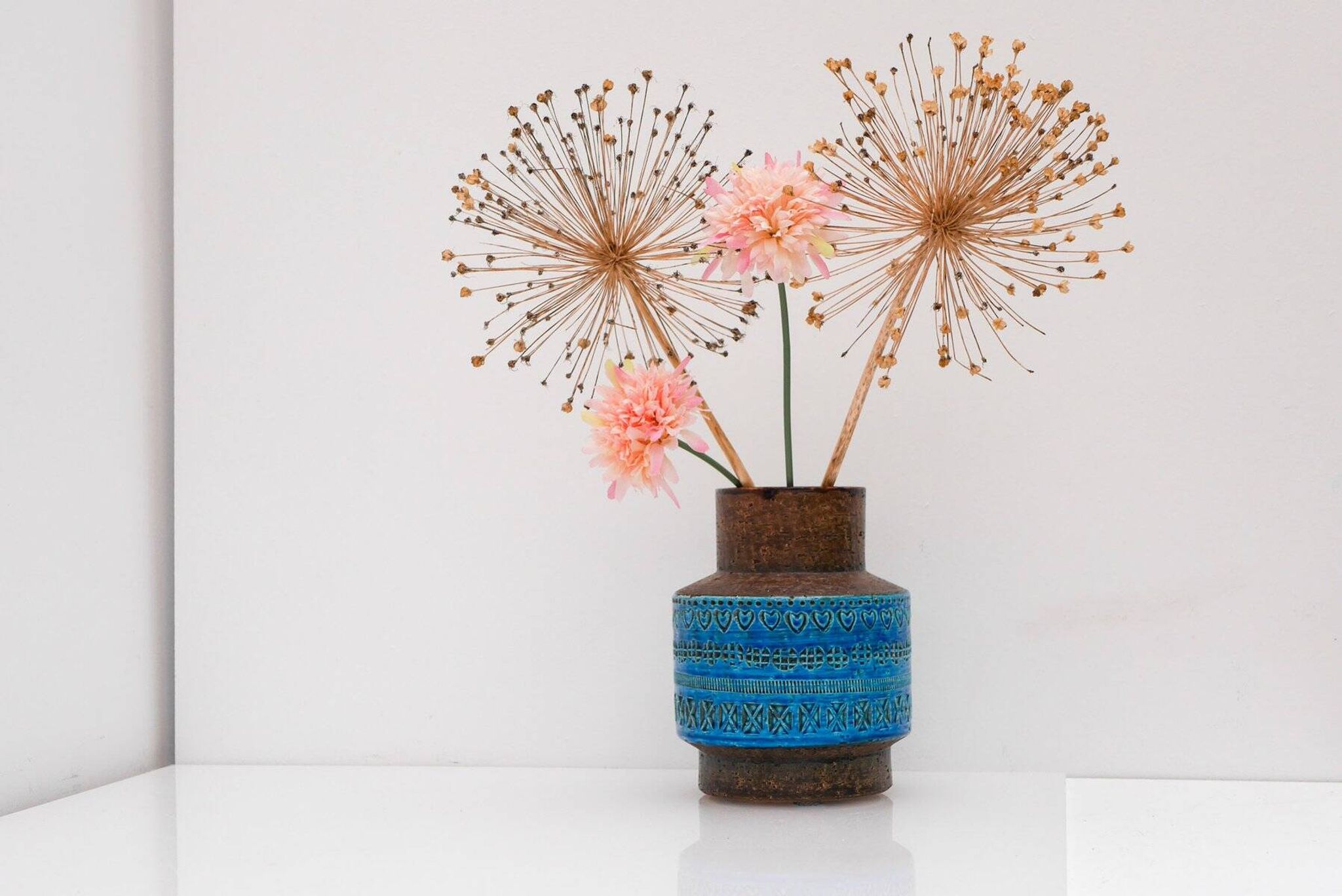Vintage Rimini Blue Ceramic Vase by Aldo Londi for Bitossi, Italy, 1960s