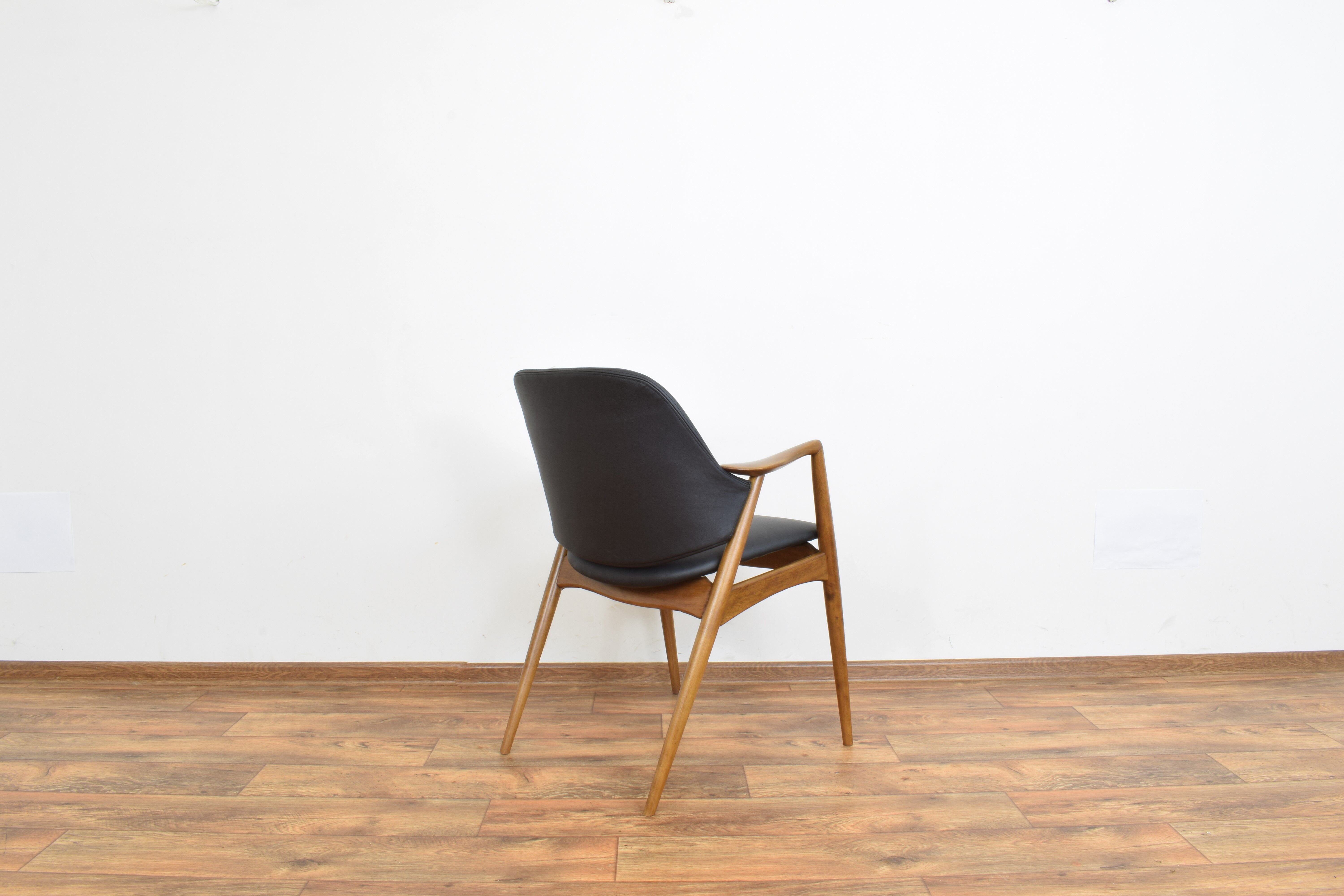 Swedish Leather Office Chairs by Alf Svensson for Dux, Set of 2