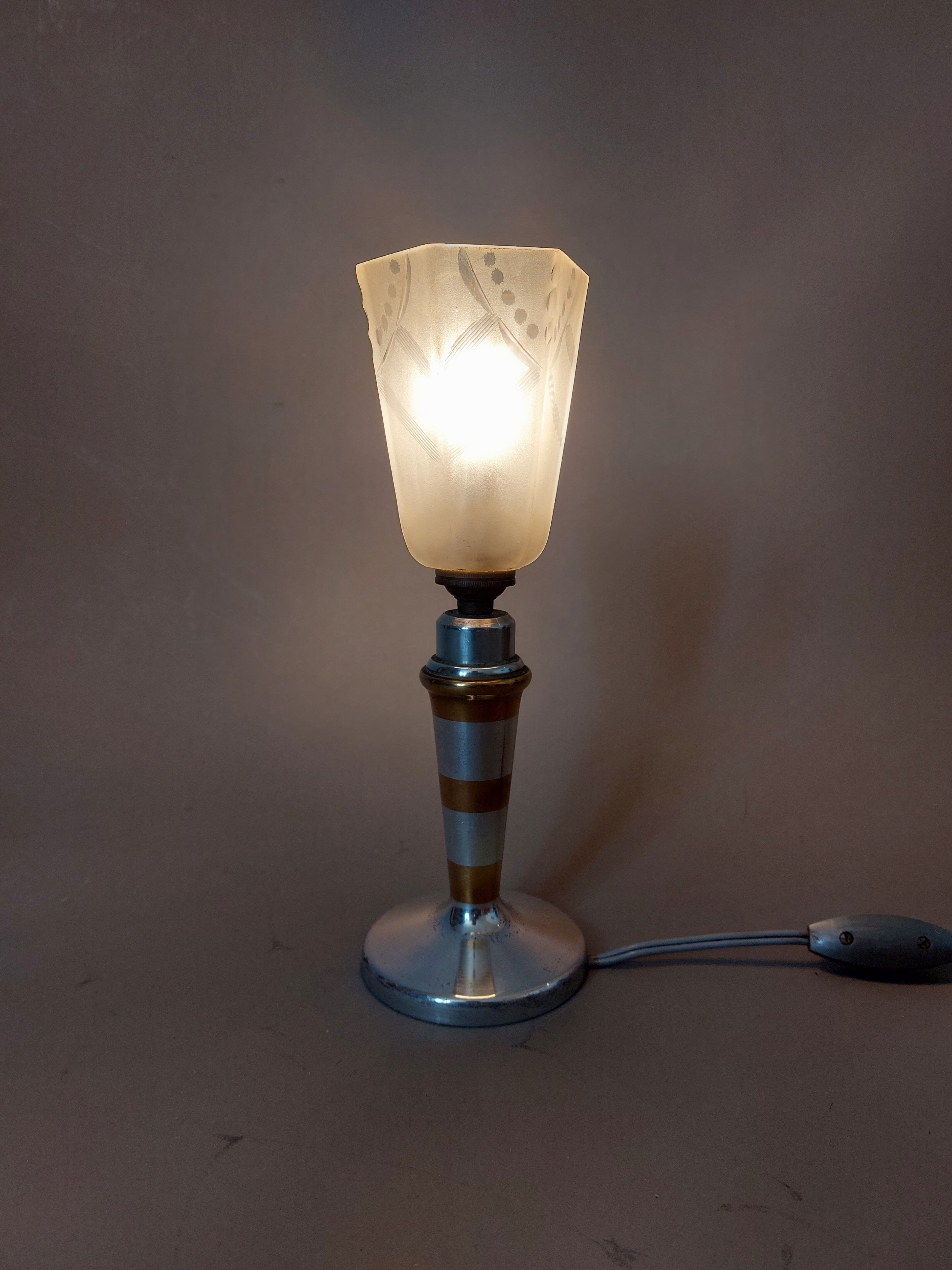 Bedside lamp in aluminum and brass 1930/1940