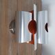 Space Age wall lamps - Brushed and orange aluminium - 1970