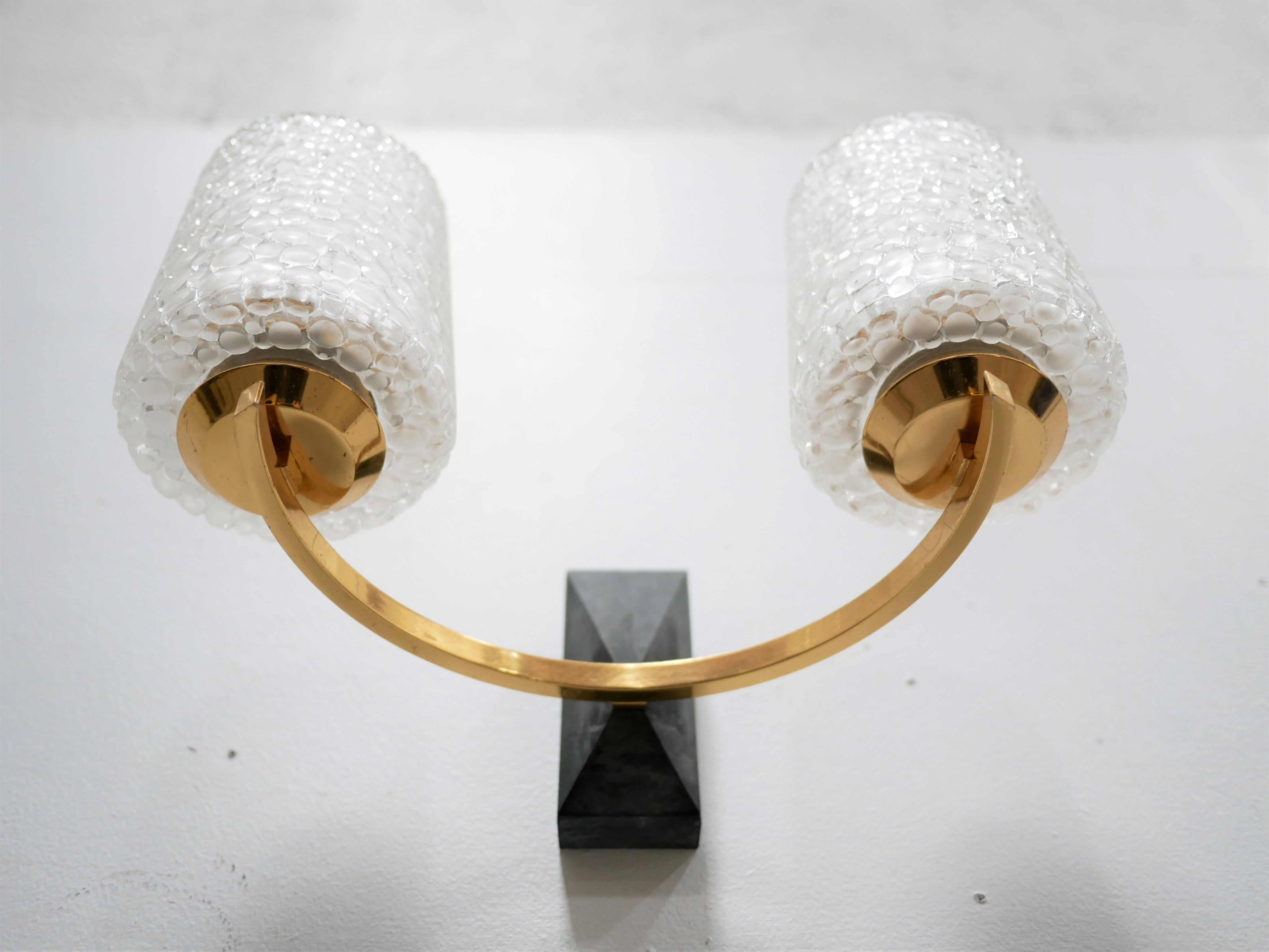 Vintage brass and glass wall apply edited by Maison Arlus