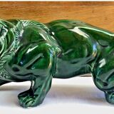 Statue lion Art Déco 1930 craquelé Saint Clément