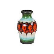 Vase Graisse Lave Turquoise Orange Allemagne de l’Ouest Scheurich 490 25