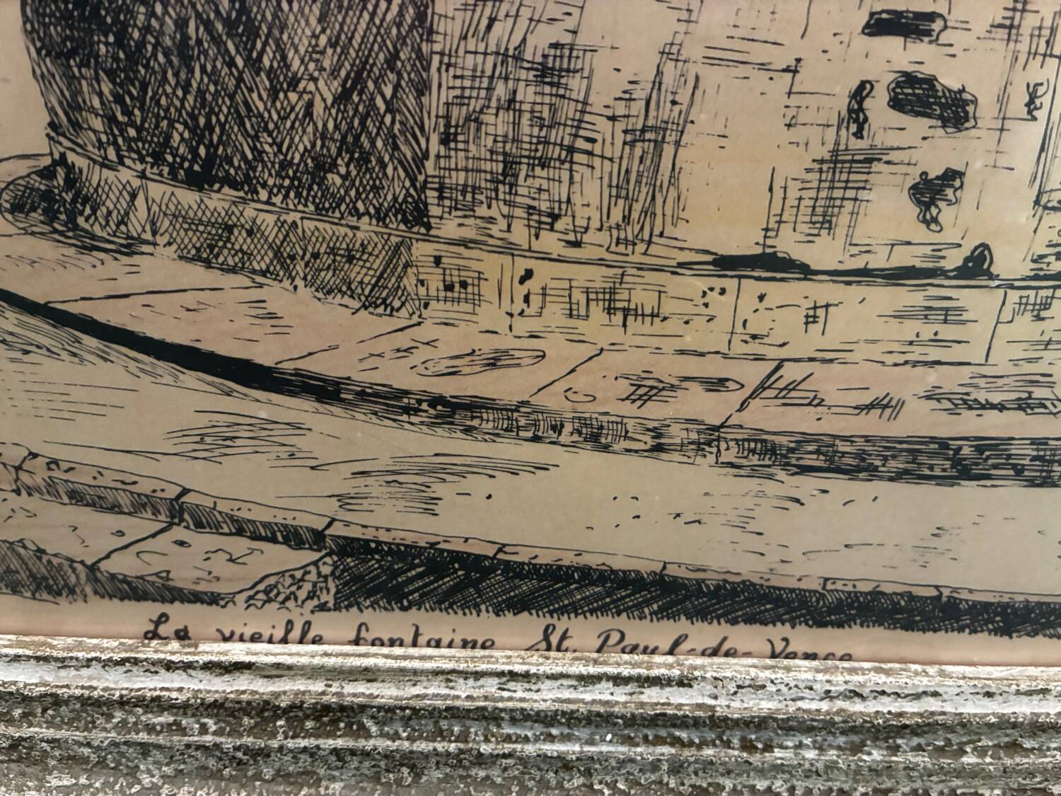 Painting Saint Paul de Vence, the old fountain, 20th century