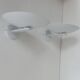 Pair of vintage wall lights, white lacquered metal, France 1970
