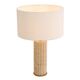 Pair of travertine and patinated brass table lamps