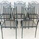 Series of 5 armchairs, openwork metal garden chairs, 60s/70s, stackable