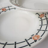 Set of 6 old St Amandinoise St Amand vintage soup plates