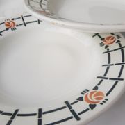 Set of 6 old St Amandinoise St Amand vintage soup plates