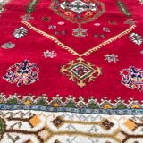 Tapis ancien maroc rabat fait main 148x212 cm