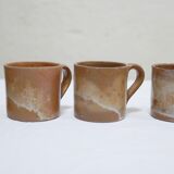 Série de 8 tasses et sous tasses vintage en grès
