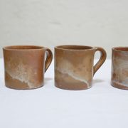 Série de 8 tasses et sous tasses vintage en grès