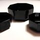 3 black Arcoroc "Octime" serving dishes