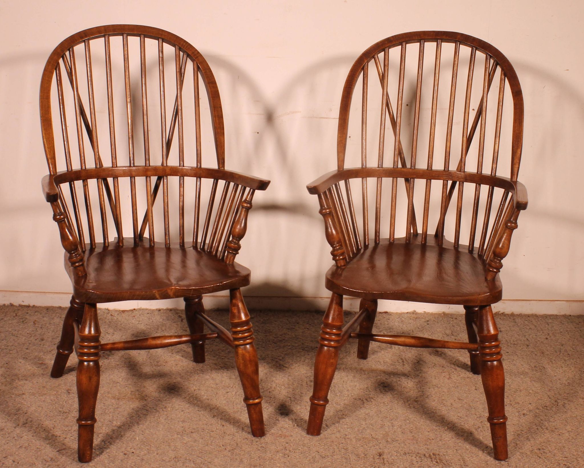 Pair of 19th Century English Windsor Armchairs
