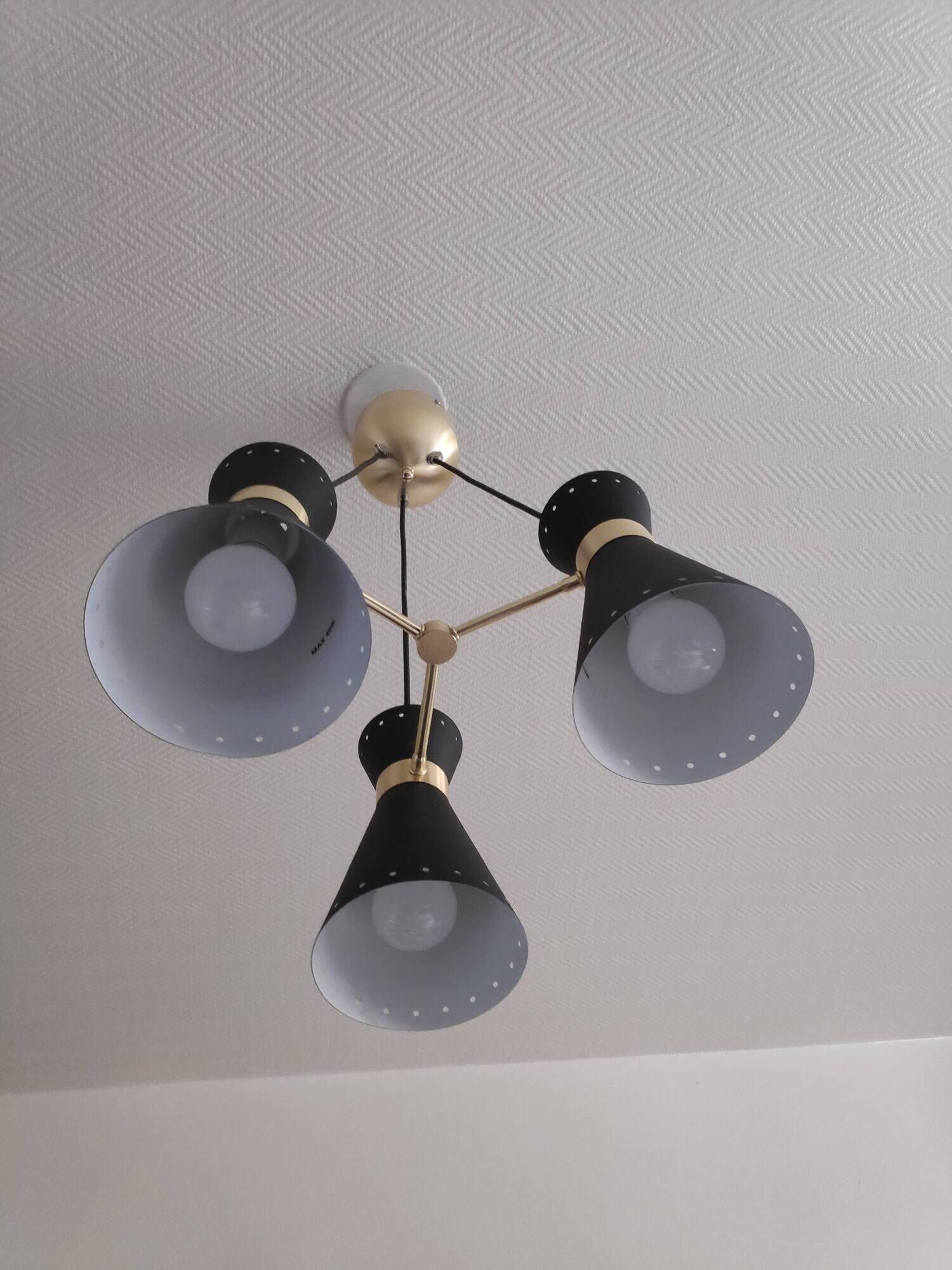 Chandelier 3 diabolos style of 1950