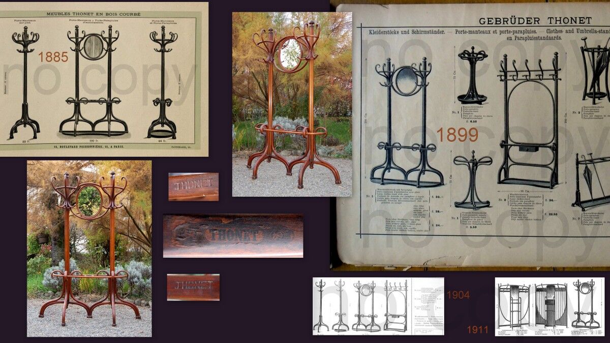Thonet parrot coat rack in cloakroom 1900 ca