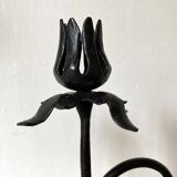 Wrought iron flower candlesticks