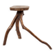 Large brutalist stool in solid antique wood