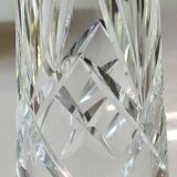 Crystal soliflore vase. Crisscross/leafy patterns. High 24 cm