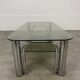 Chrome metal and smoked glass coffee table, 70s