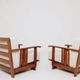 Vintage armchairs set of 2 brutalism off white corduroy