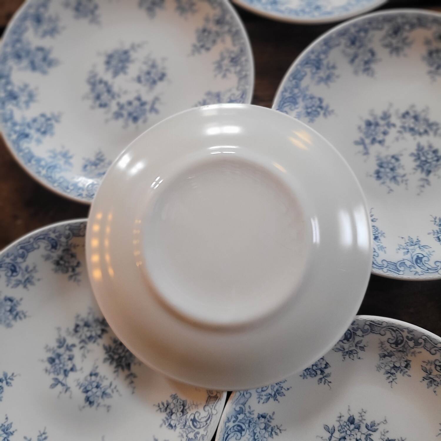 Rivanel blue opaline dessert plates – 1960s