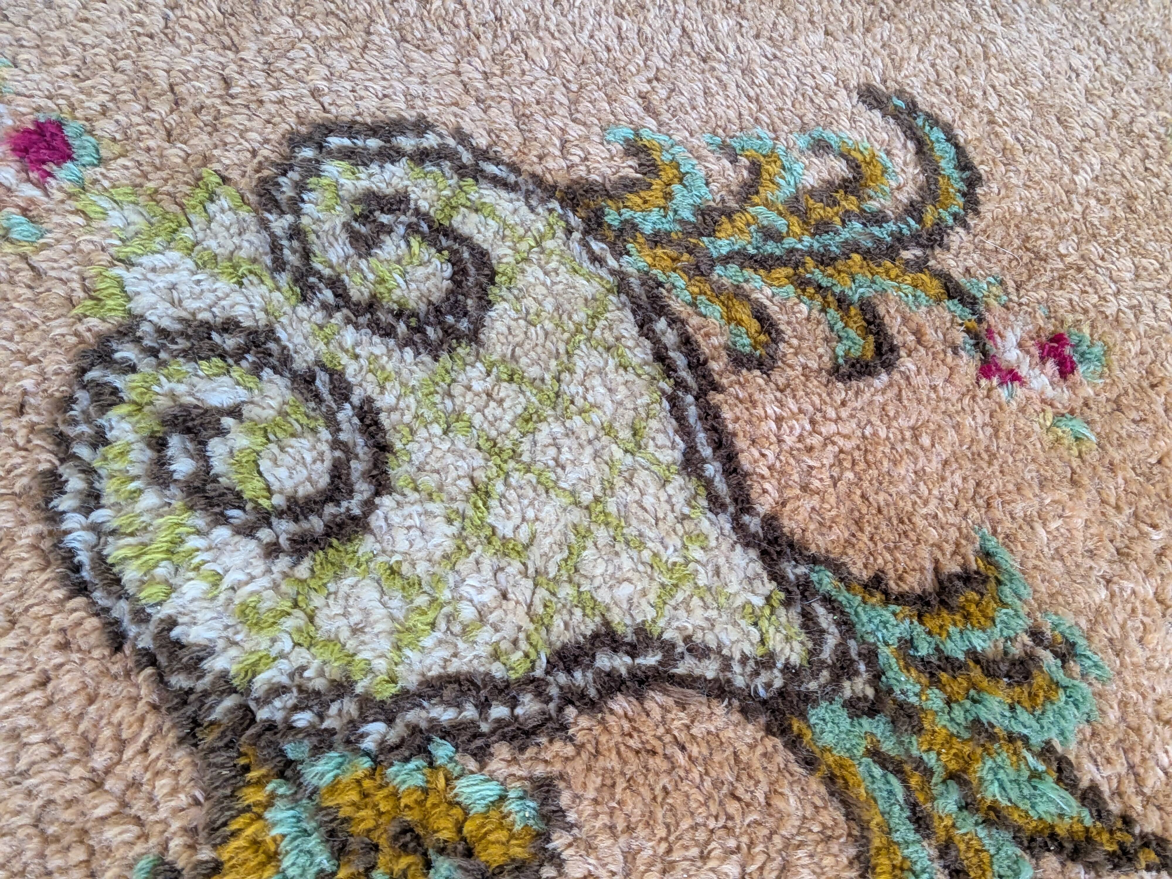 Vintage Moroccan medallion rug in pure wool – 293 x 180 cm