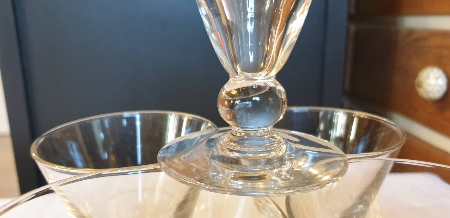 Five art deco glasses